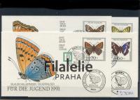 1991 BUNDES/BUTTERFLIES/8FDC 1512/9 2SCAN