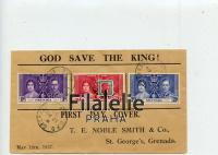 1937 GRENADA KGVI/FDC
