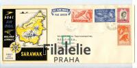 1957 SARAWAK FDC/QEII 2SCAN