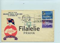 1955 SINGAPORE/CZECH QEII/FDC