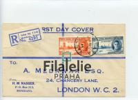 1946 KUT/ENGLAND KGVI/REGIST/FDC