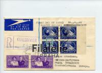 1948 SOUTH AFRICA/CZECH KGVI/REGIST/FDC 2SCAN