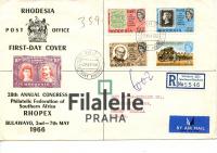 1966 RHODESIA/ENGLAND FDC/REG 2SCAN