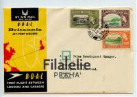 1958 TRINIDAD/ENGLAND QEII/FirstFlight 2SCAN